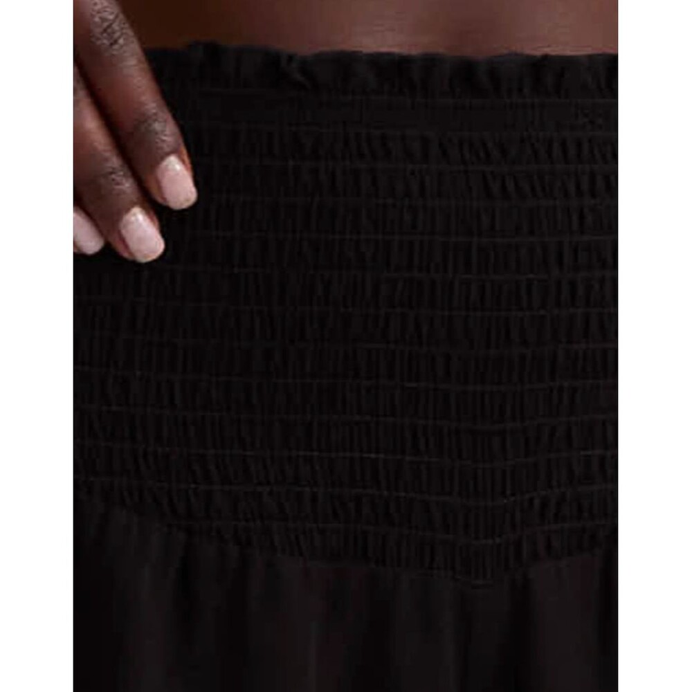 NWT Jessica Simpson Smocked Swim Cover Up Ruffle Rayon Shorts Womens Large Black - Picture 7 of 7